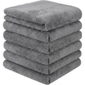 Homyis Plush Microfiber Car Wash Towel Gray 6 Pack