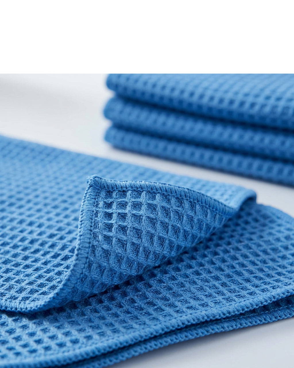 Homyis Waffle Weave Glass Drying Cloth Blue 4 Pack