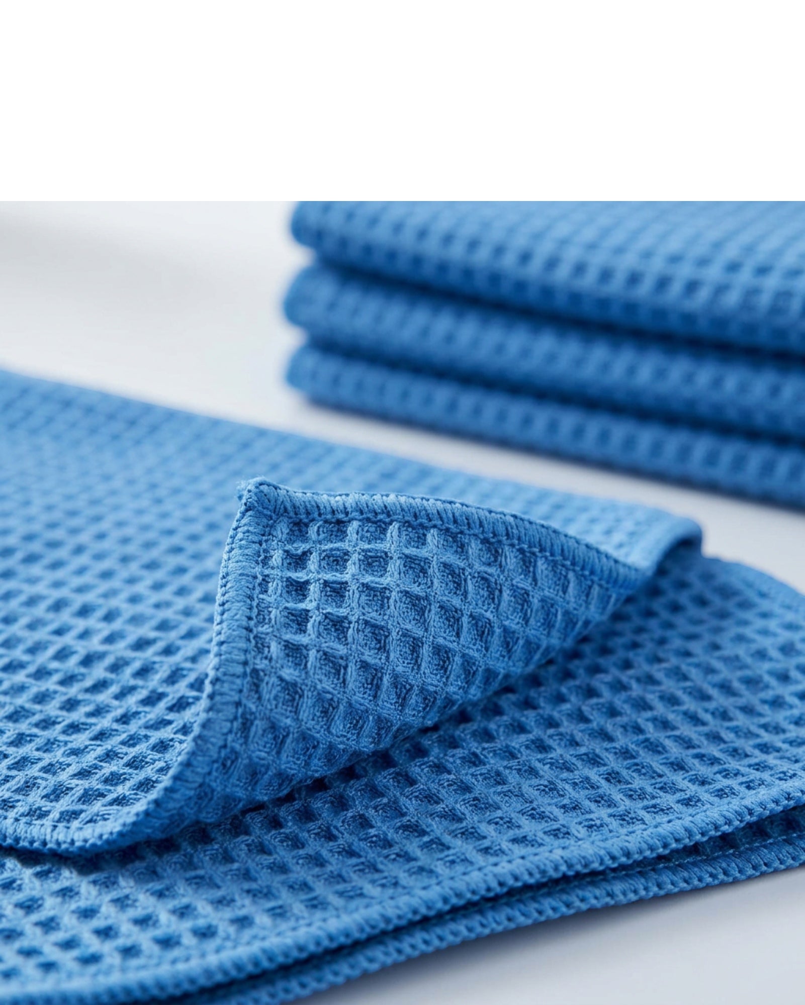 Homyis Waffle Weave Glass Drying Cloth Blue 4 Pack
