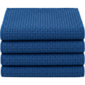 Homyis Waffle Weave Glass Drying Cloth Blue 4 Pack